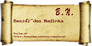 Beszédes Nadinka névjegykártya
